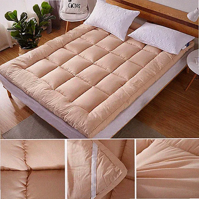 Thick Mattress Pad Cover Cooling Mattress Pad Topper Cover Breathable Filled