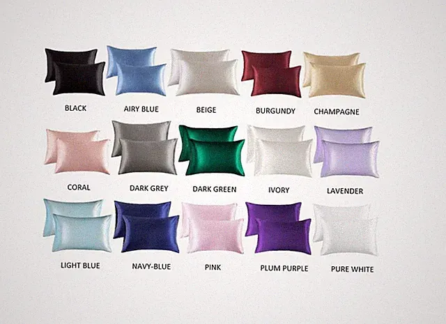 All Sizes, All colors Satin Pillowcase (2 Pack) for Hair Skin Silk Pillow Case