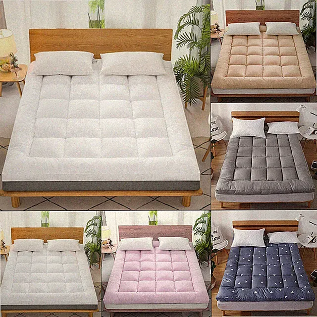 Cotton Feather Mattress Topper King Queen 72D Bed Overfilled Pillow Top Pad