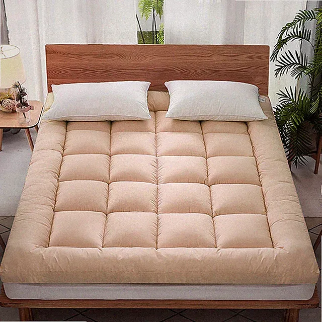 Quilted Mattress Pad Soft Cooling Mattress Topper Sleeping Pad Full/Queen/King