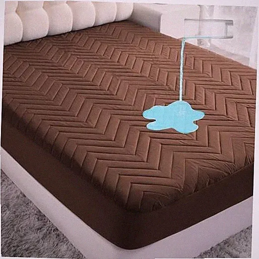 Waterproof Mattress Protector, Quilted Fitted Mattress Cover with King Brown